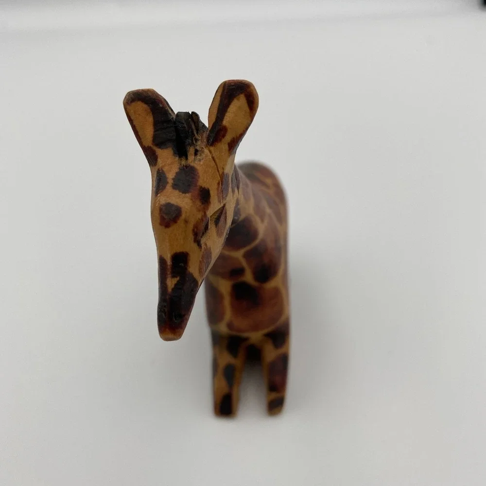 Hand Carved African Safari Animal‎ Wooden Napkin Rings Round Set of 7